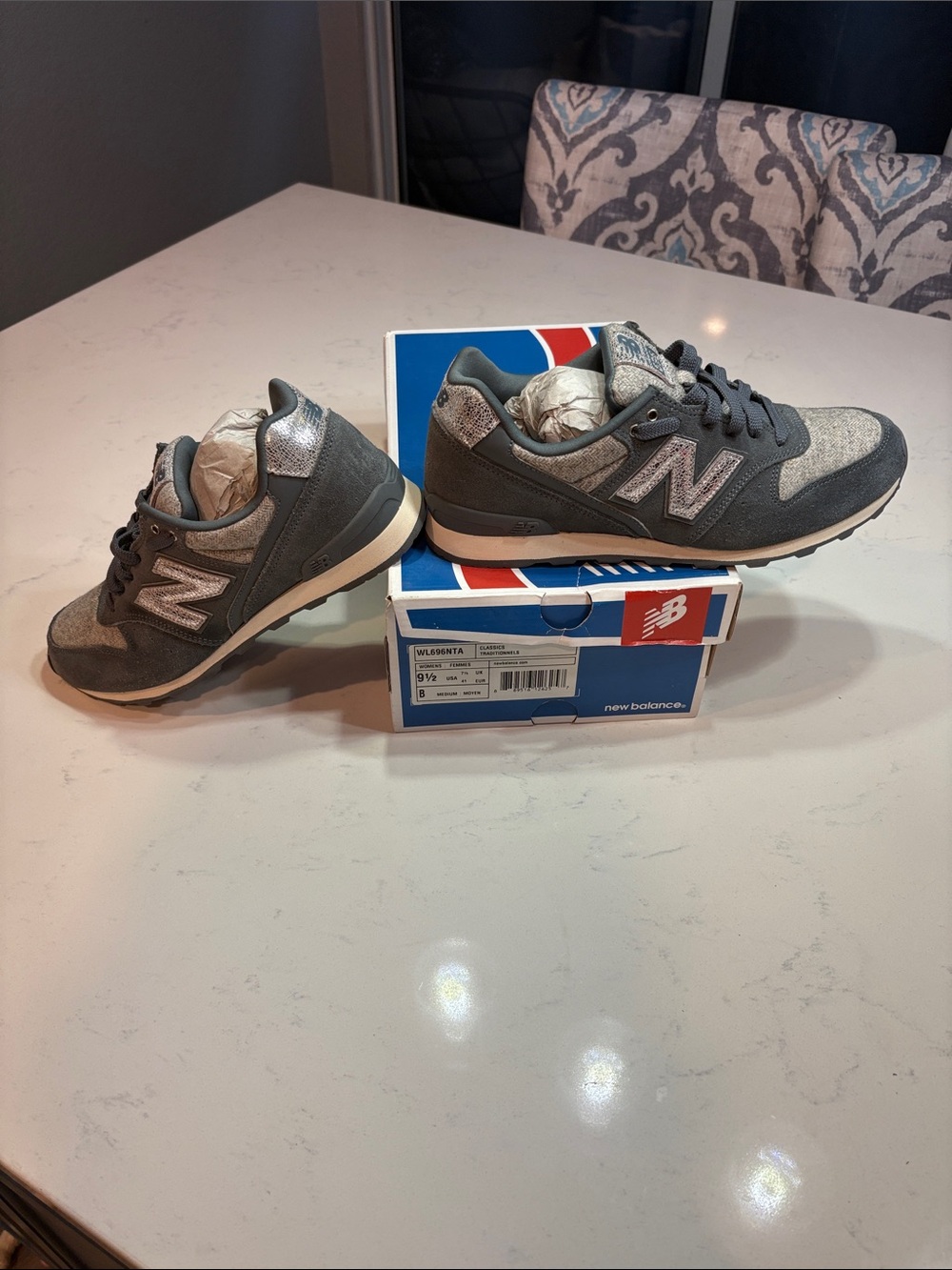 New Balance Gray and Silver Women's Running Sneakers